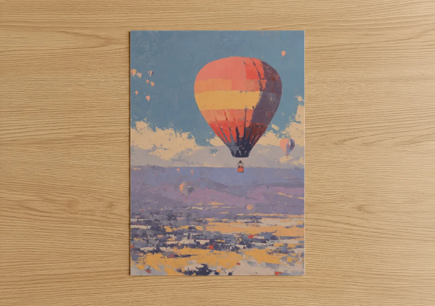 Hot Air Balloons Sunrise Watercolor Wall Art