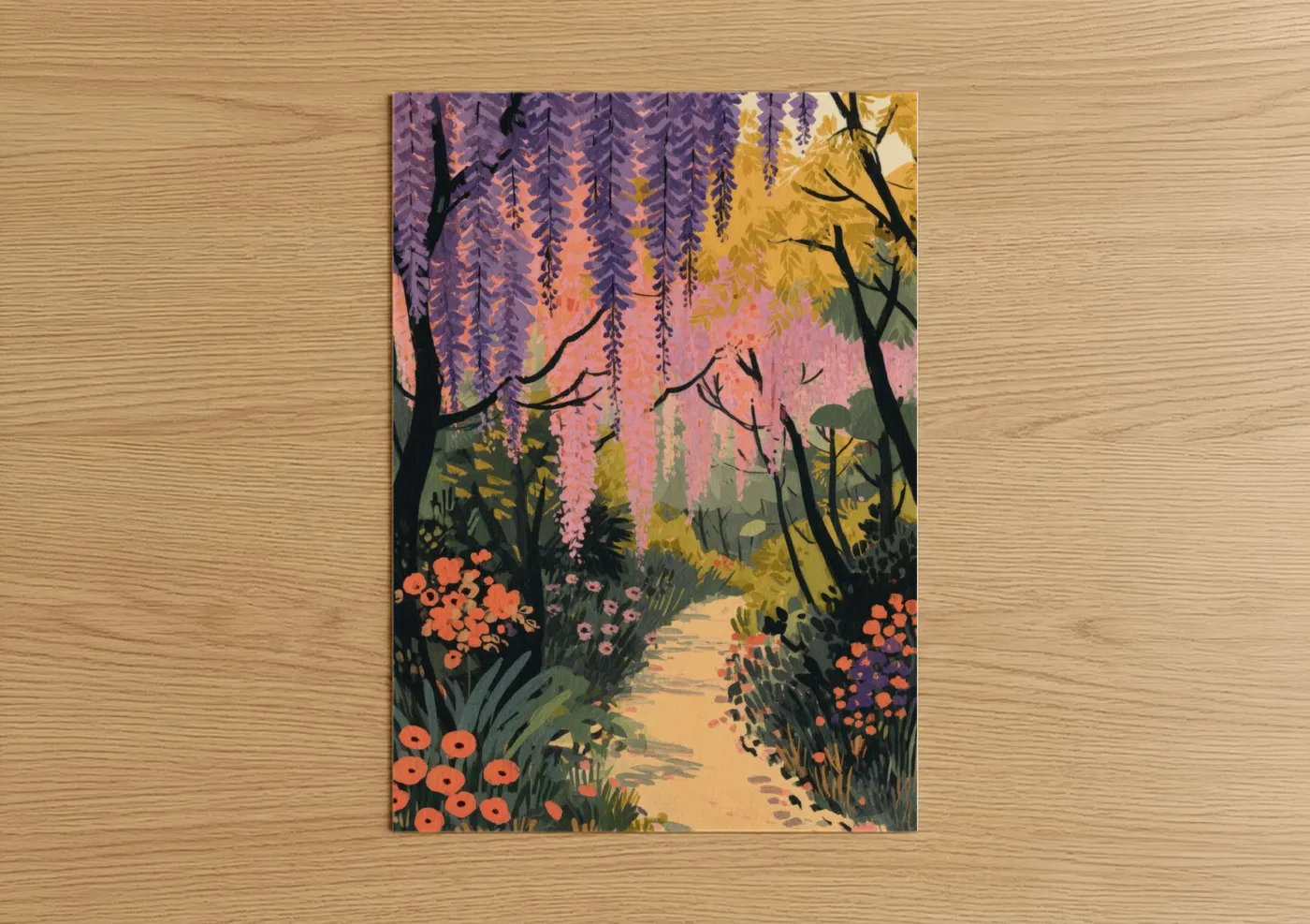 Wisteria Garden Path Floral Wall Art