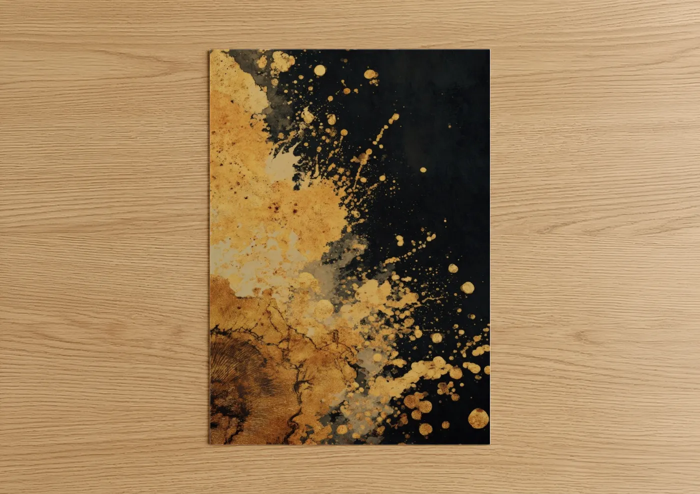 Champagne Gold Splash Abstract Wall Art