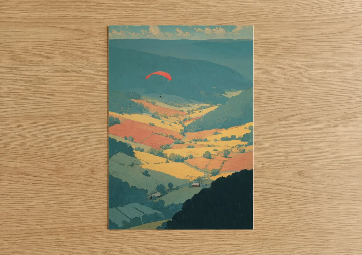 Alpine Paragliding Mountain Valley Adventure Wall Art