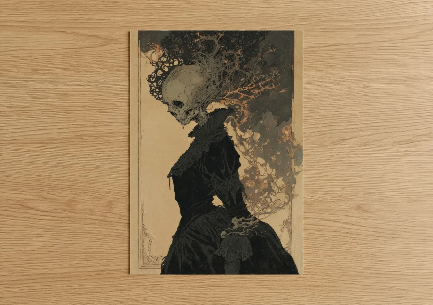 Ornate Zombie Victorian Dark Wall Art
