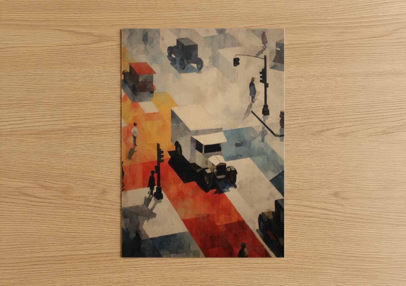 Urban Street Van Geometric Abstract Wall Art