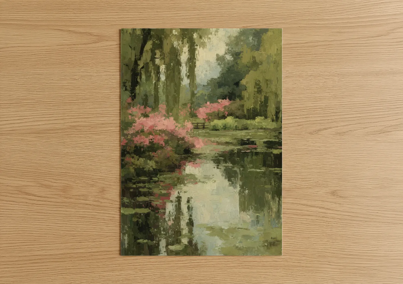 Pink Blossom Garden Spring Landscape Wall Art