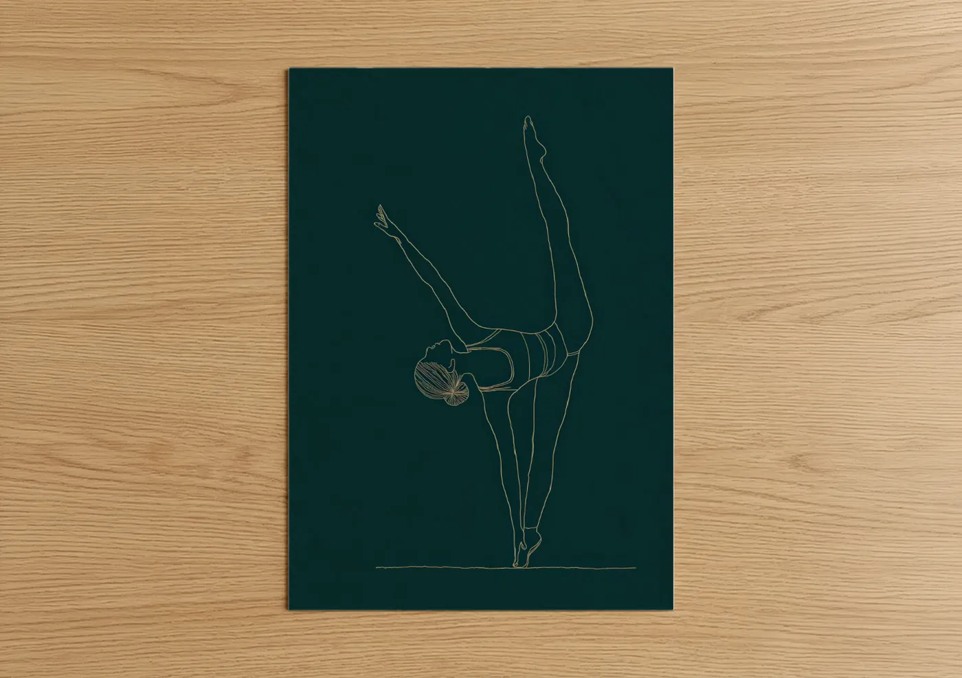 Yoga Headstand Line Art Minimalist Wall Art