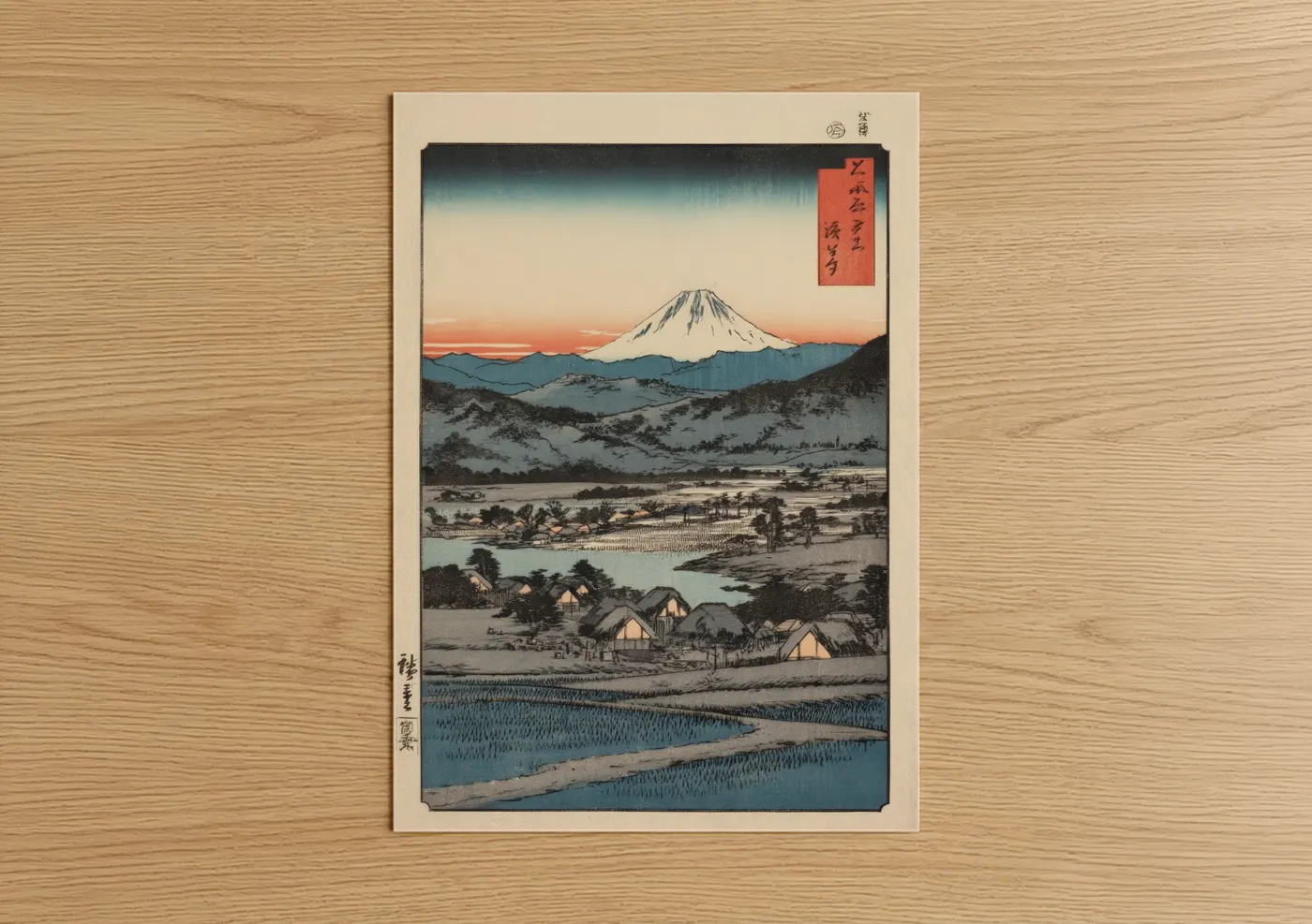 Mount Fuji Snow Japanese Woodblock Wall Art