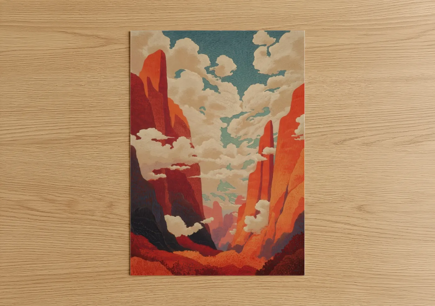 Desert Canyon Sunrise Landscape Wall Art