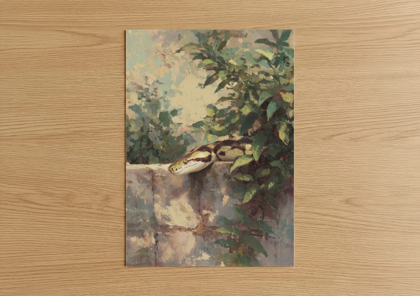 Garden Python Impressionist Oil Painting Wall Art