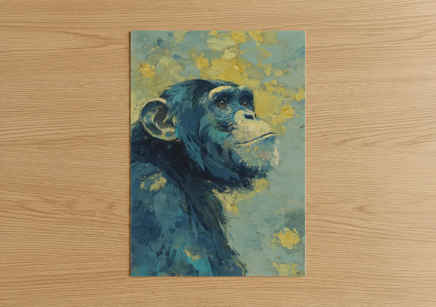 Blue Chimp Expressionist Portrait Wall Art