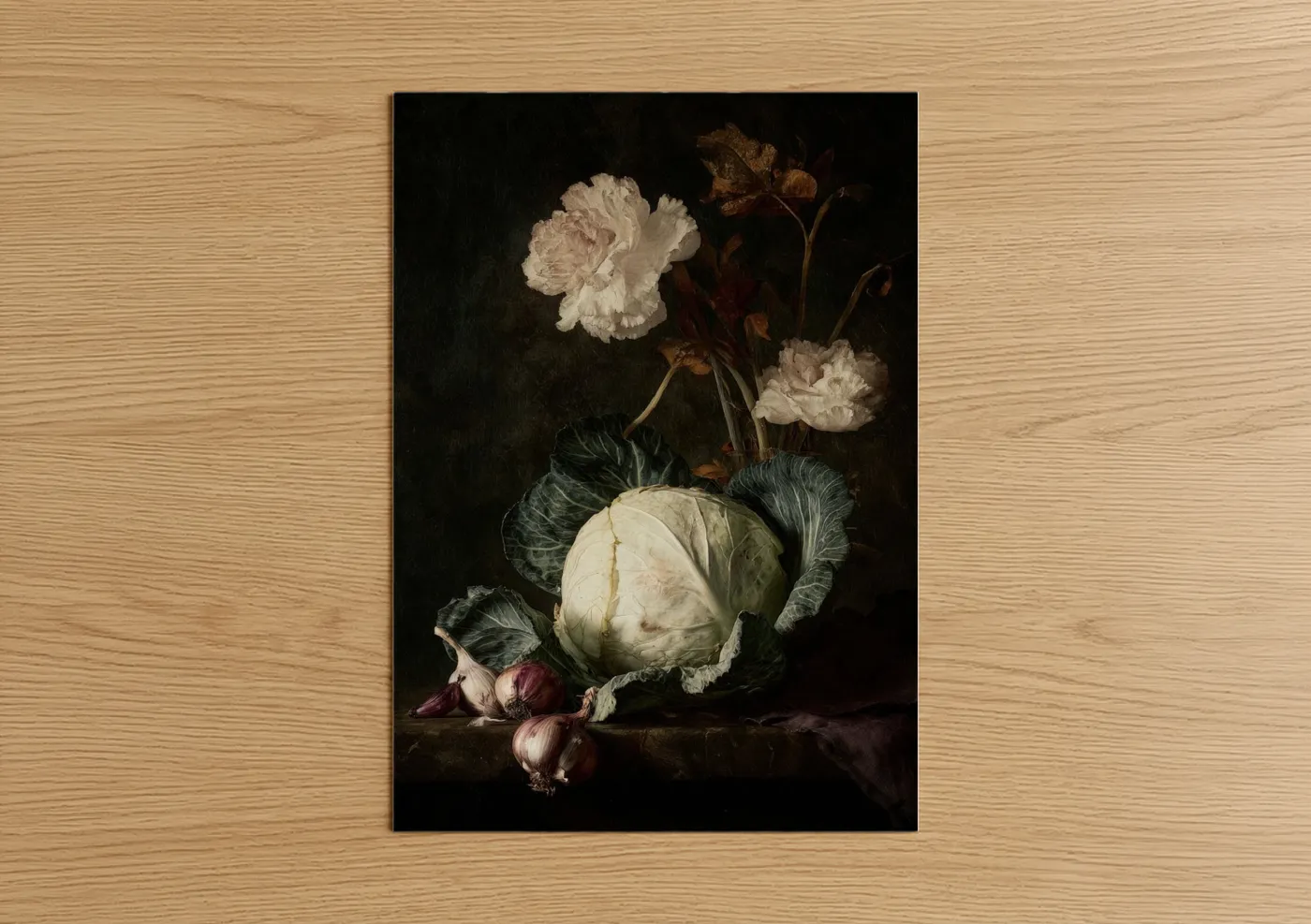 Cabbage Still Life Classic Floral Wall Art