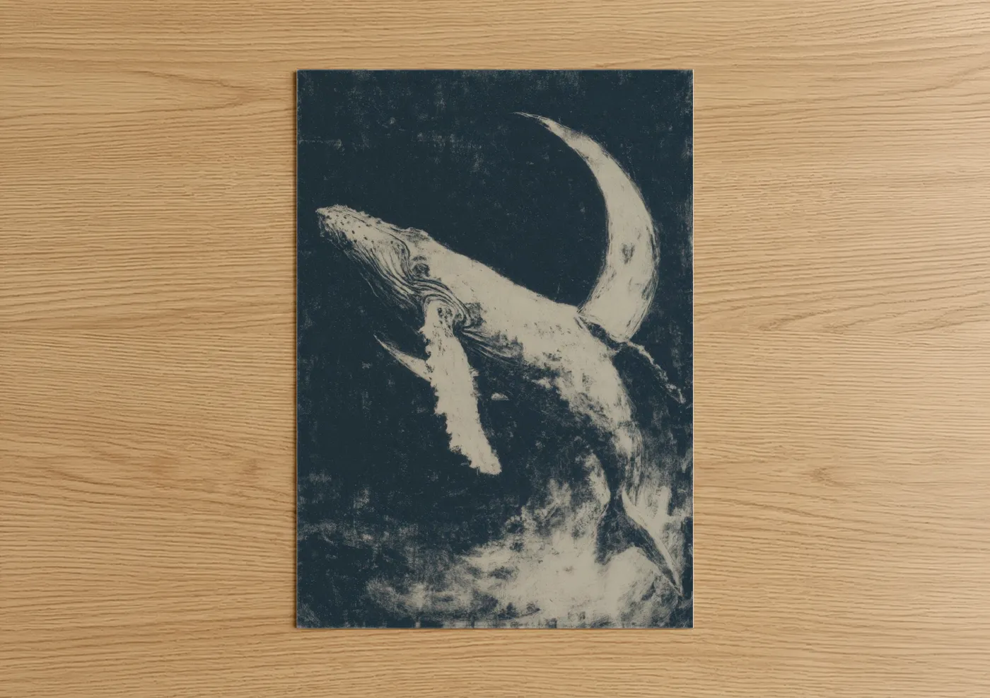 Humpback Whale Ascending Ocean Art Wall Art