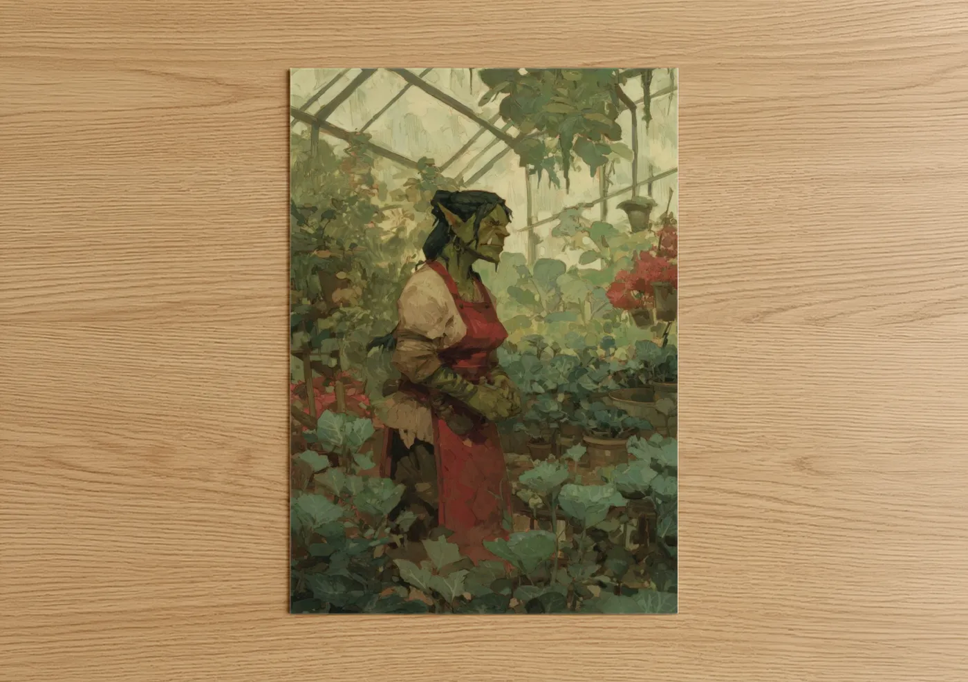 Orc Gardener Greenhouse Fantasy Wall Art