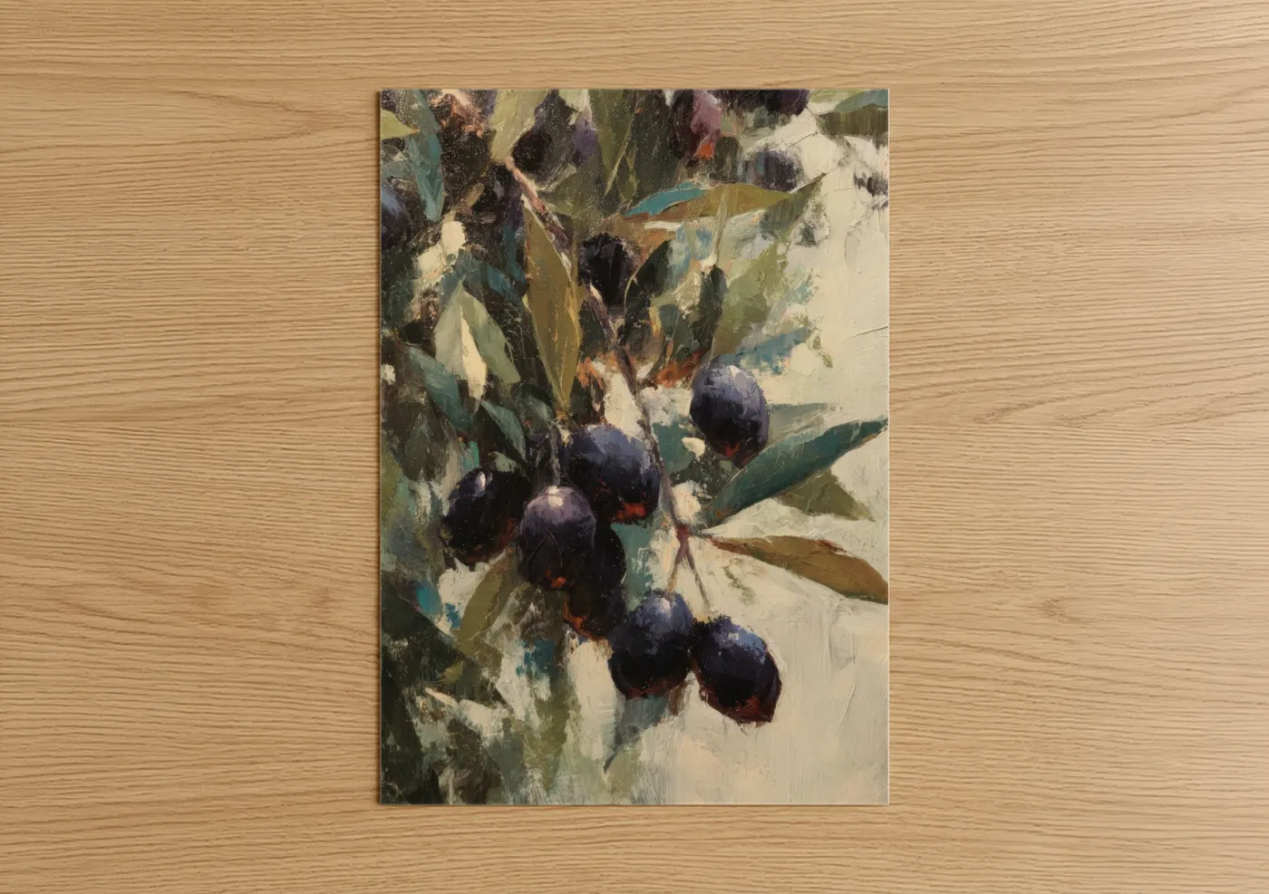Tuscan Olive Tree With Dark Fruits Wall Art