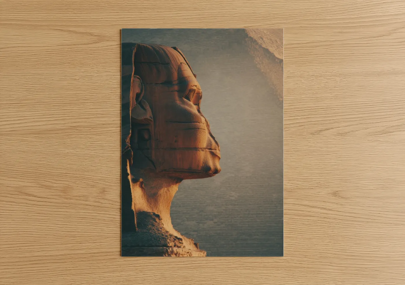 Golden Monument Stone Carving Sunset Wall Art