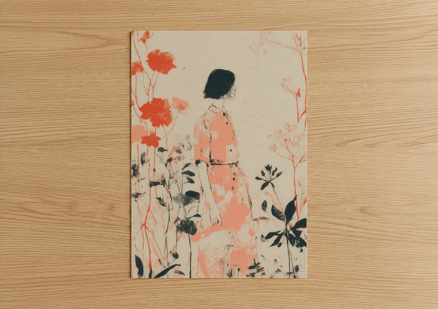 Coral Garden Fashion Illustration Wall Art