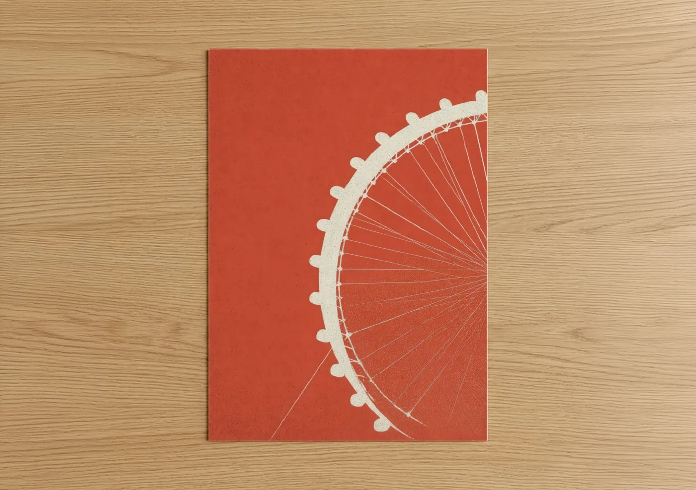 London Eye Red Minimalist Illustration Wall Art