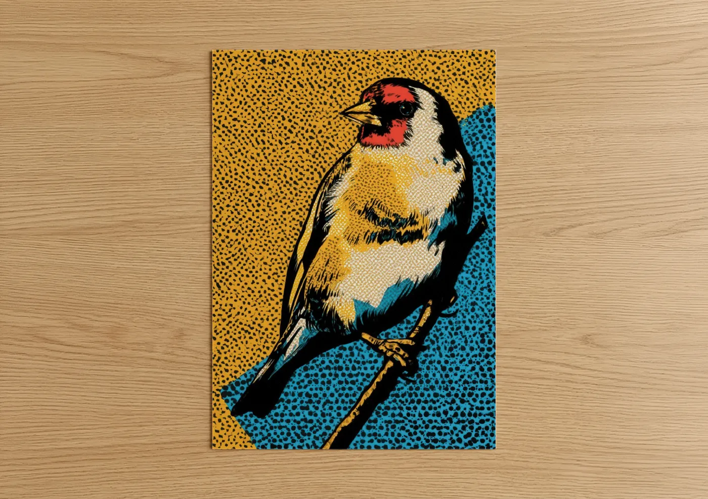 Colorful Goldfinch Pop Art Print Wall Art