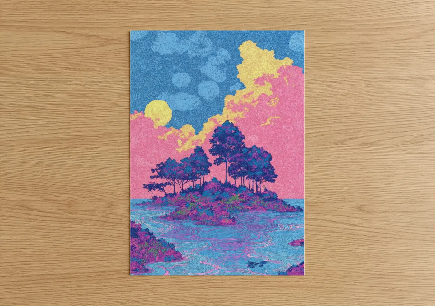 Tropical Island Dream Psychedelic Wall Art