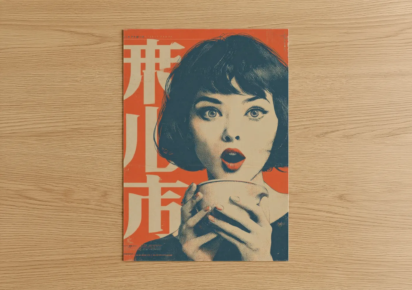 Vintage Japanese Ad Woman Retro Poster Wall Art