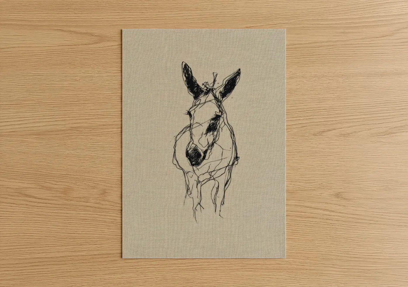 Sketched Mule Portrait Line Wall Art