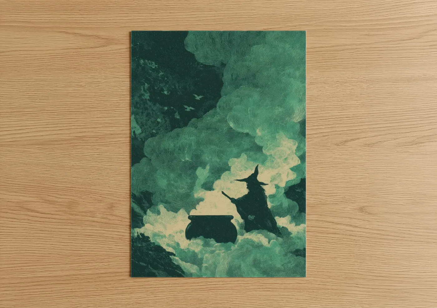 Mystical Witch Cauldron Halloween Art Wall Art