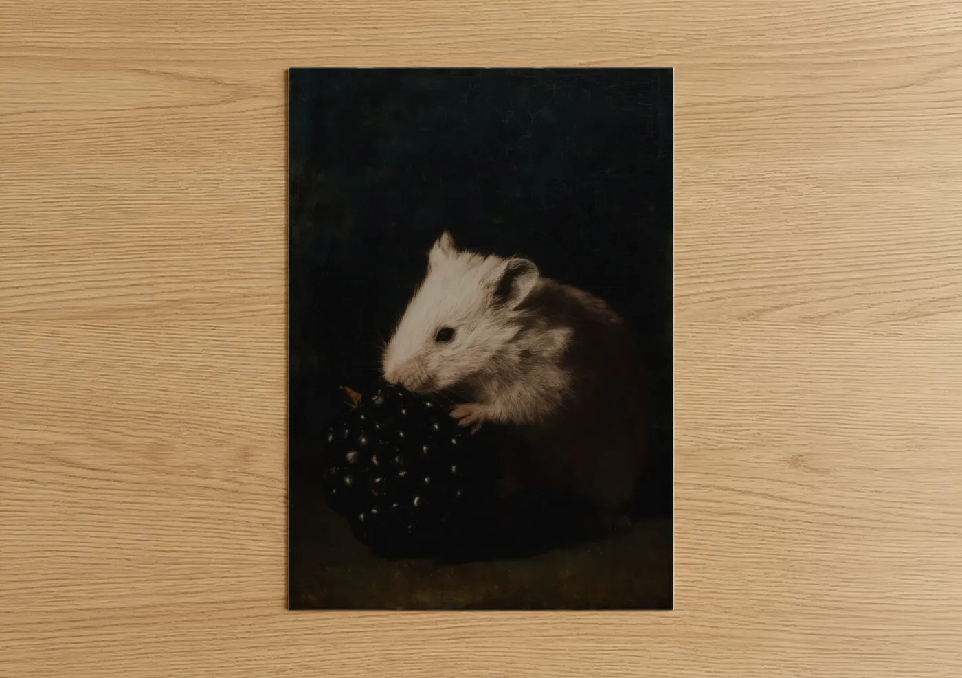 Pearl White Hamster Portrait Wall Art