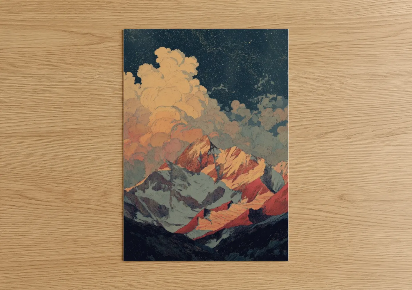 Golden Himalayan Mountains Sunrise Wall Art