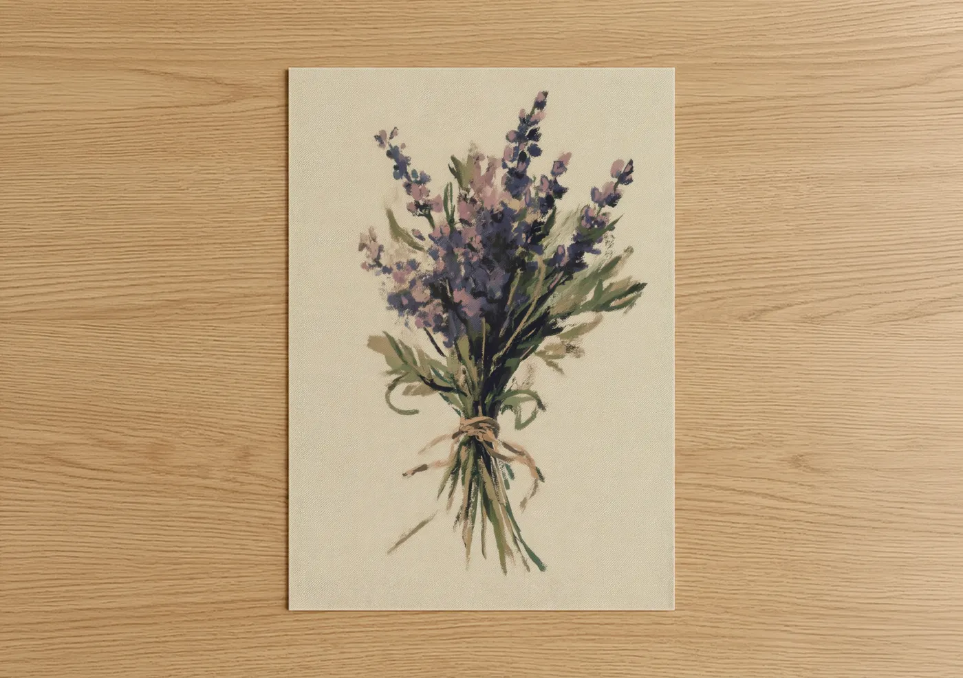 Lavender Herb Bouquet Watercolor Wall Art