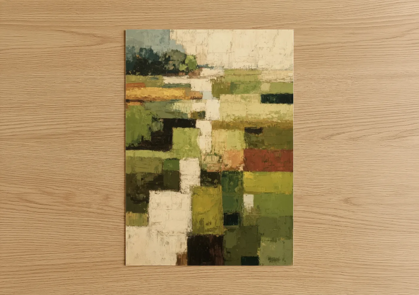 Patchwork Vineyard Abstract Landscape Wall Art