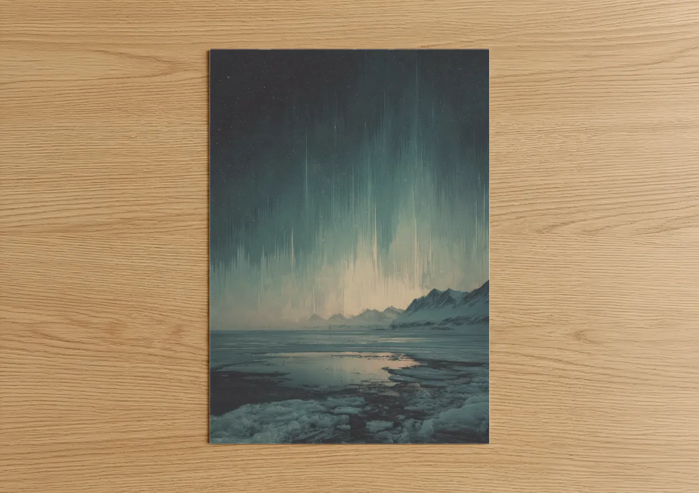 Northern Lights Frozen Coastline Winter Wall Art