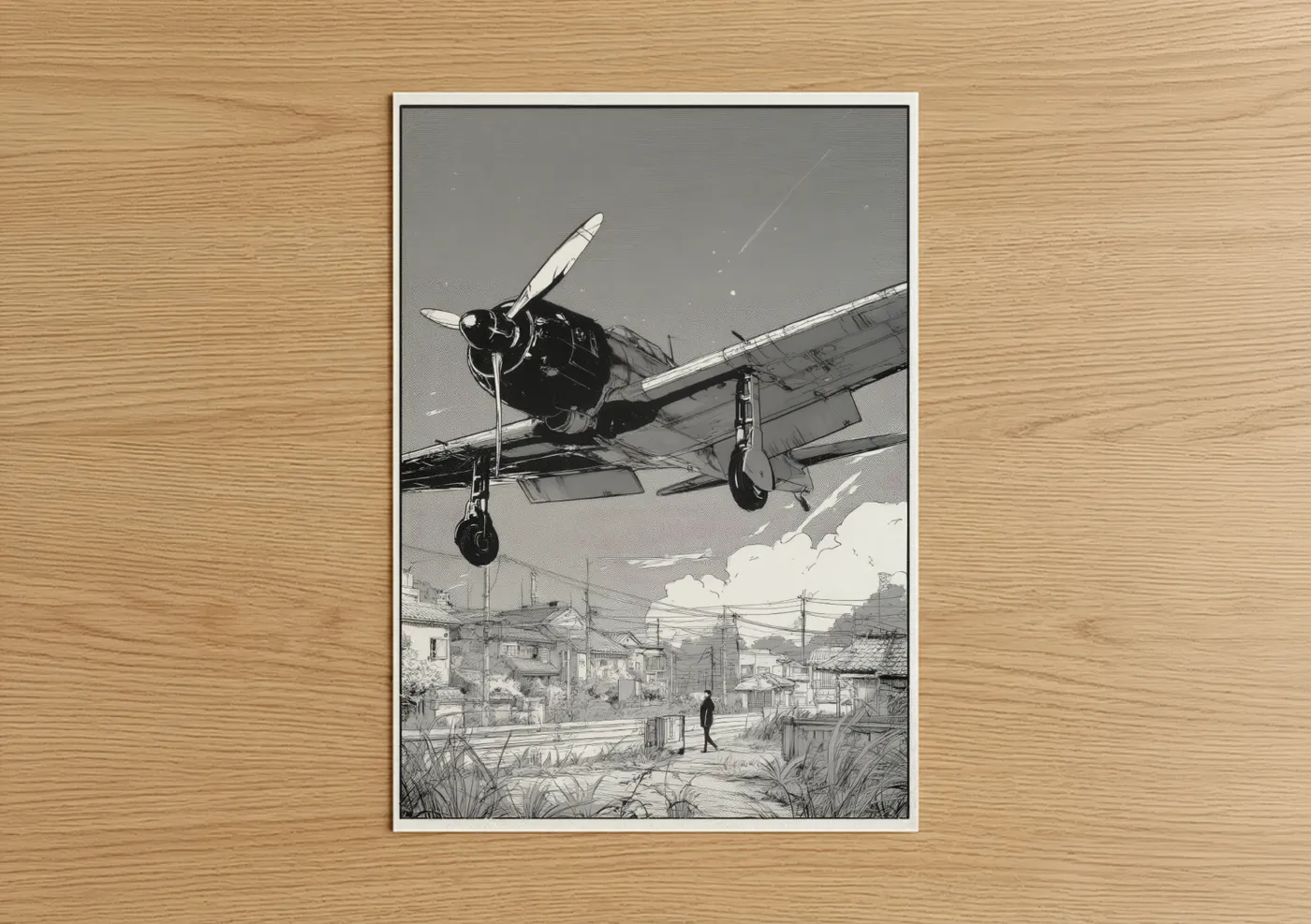 Vintage Airplane Landing Nostalgic Aviation Wall Art