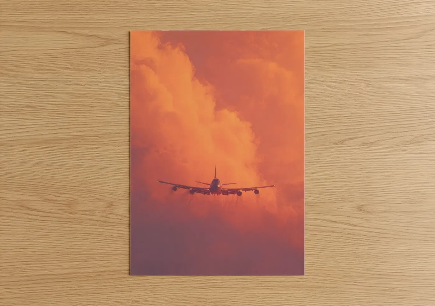 Commercial Plane Sunset Sky Photography Wall Art