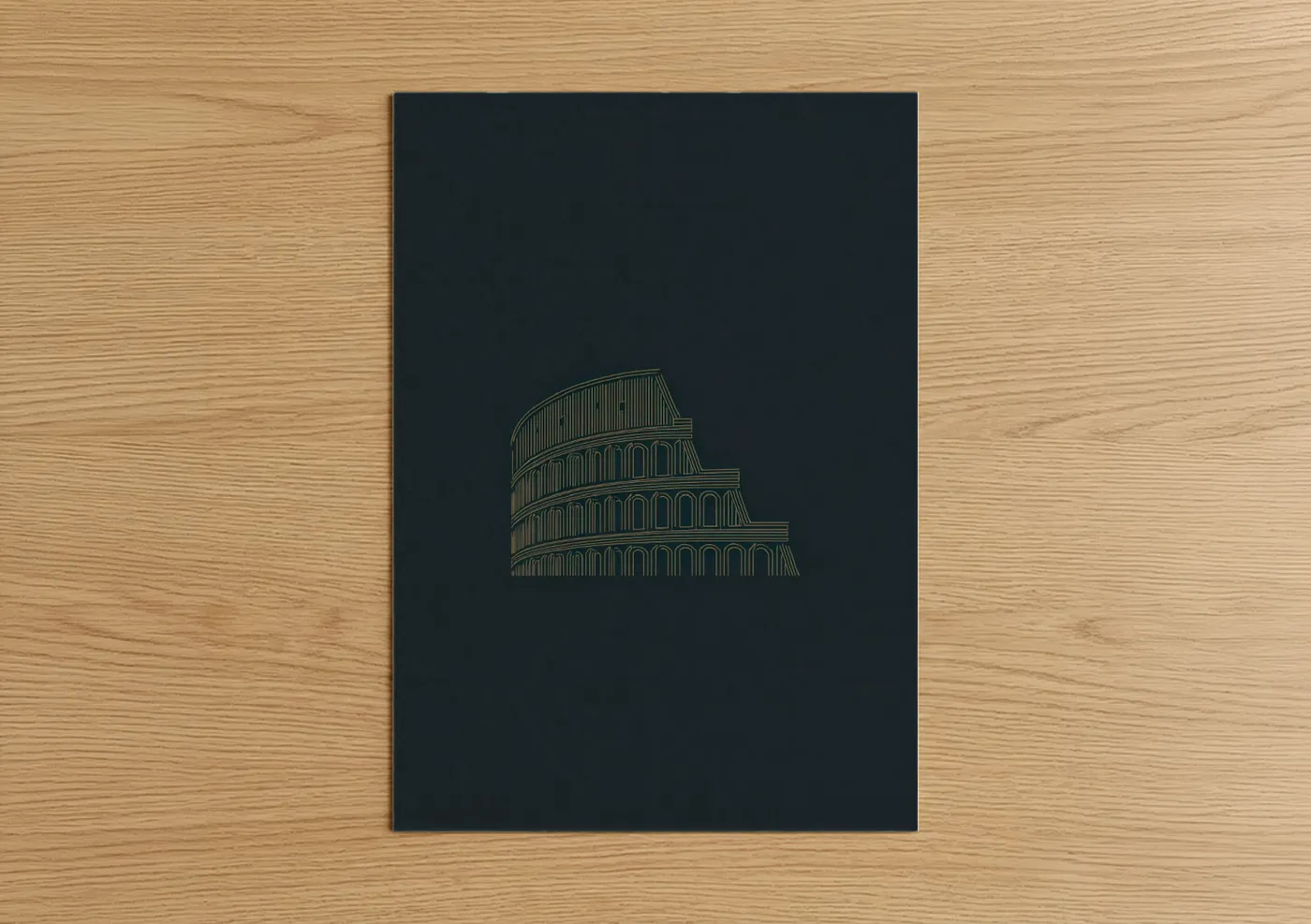 Ancient Colosseum Line Art Design Wall Art