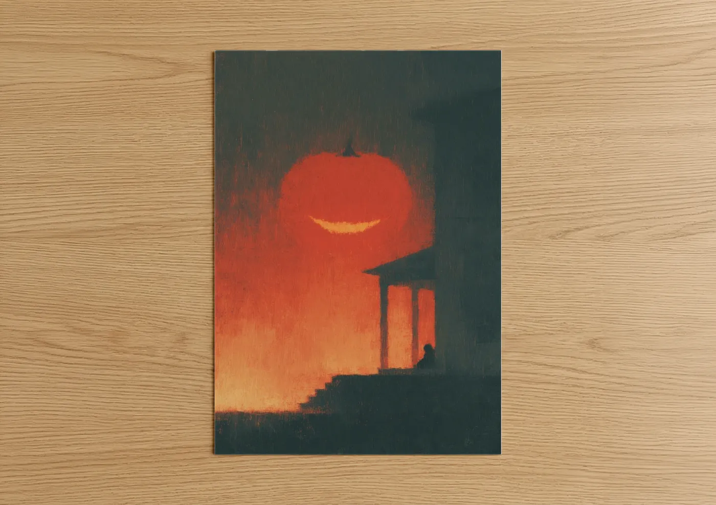 Glowing Pumpkin Head Halloween Wall Art