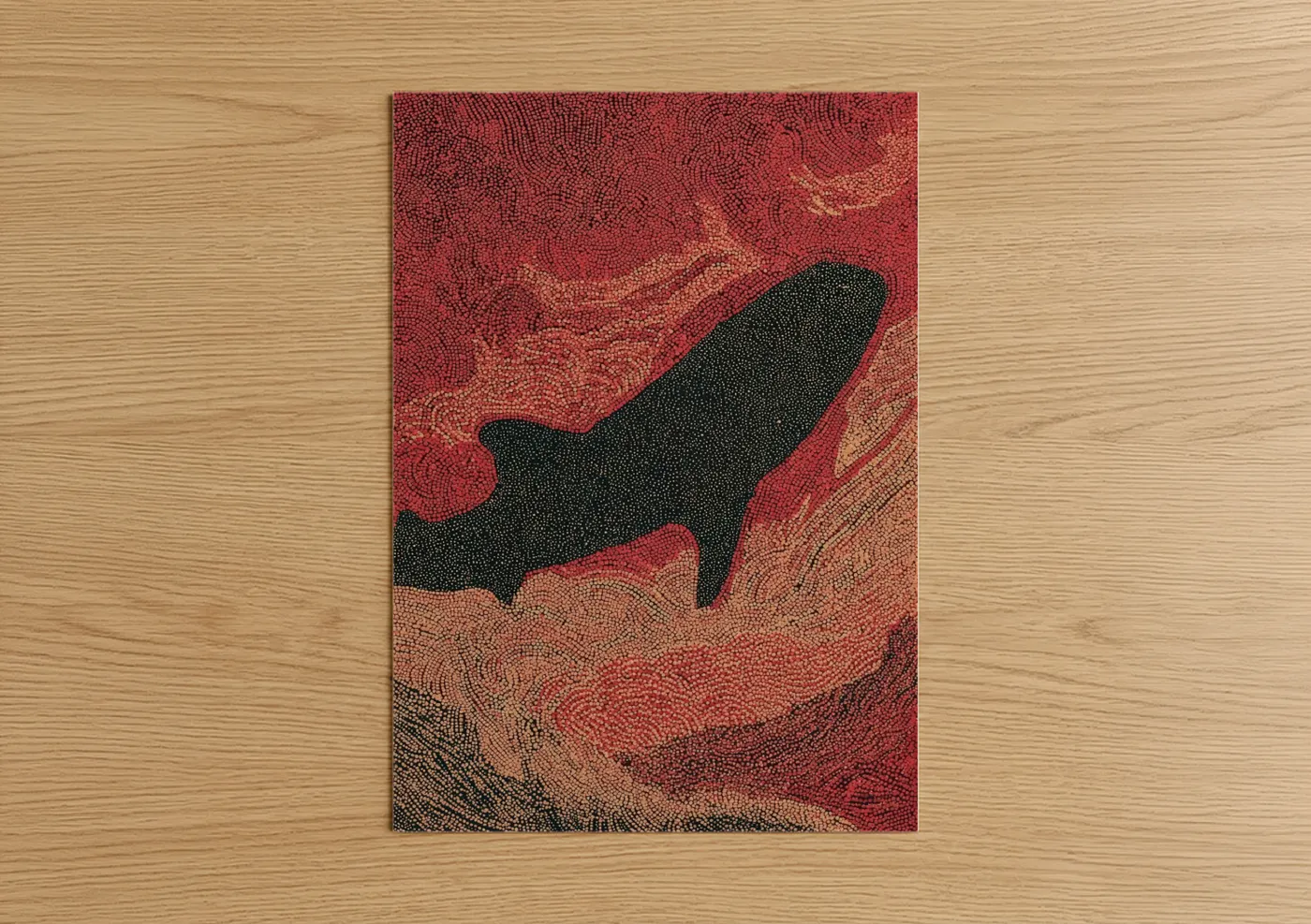 Crimson Whale Shark Modern Wall Art