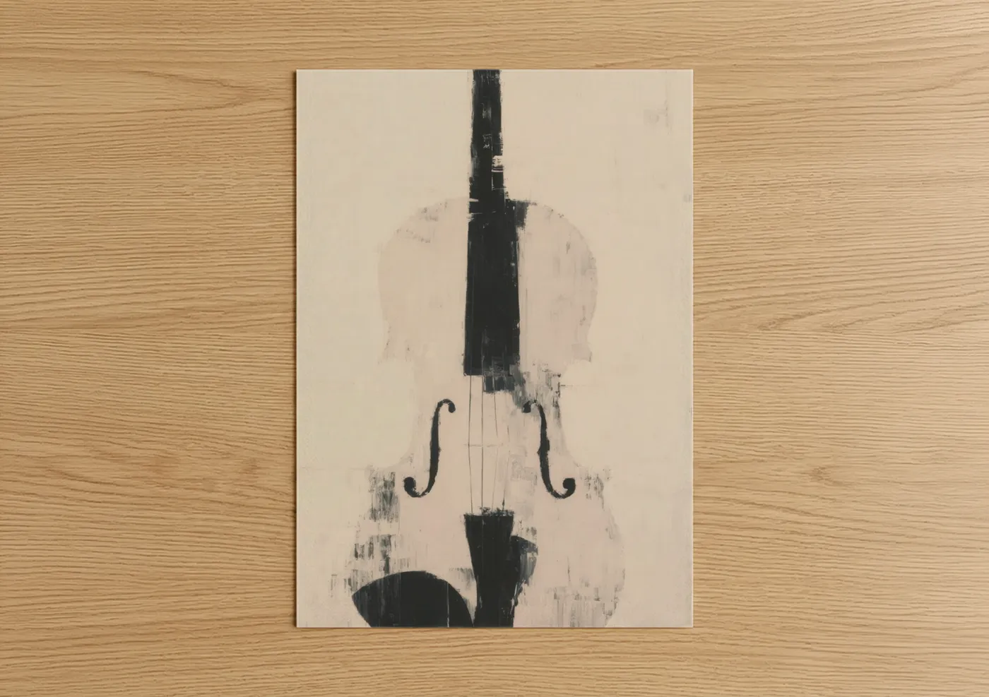 Minimalist Violin Black and White Wall Art