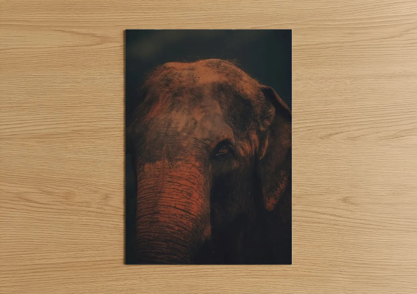 Golden Savanna Elephant Wildlife Portrait Wall Art