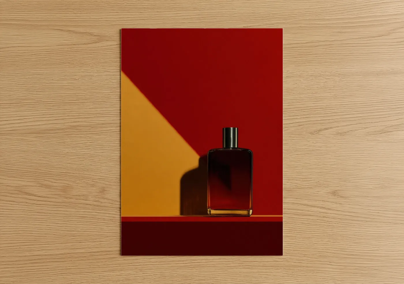 Crimson Whiskey Bottle Photography Wall Art