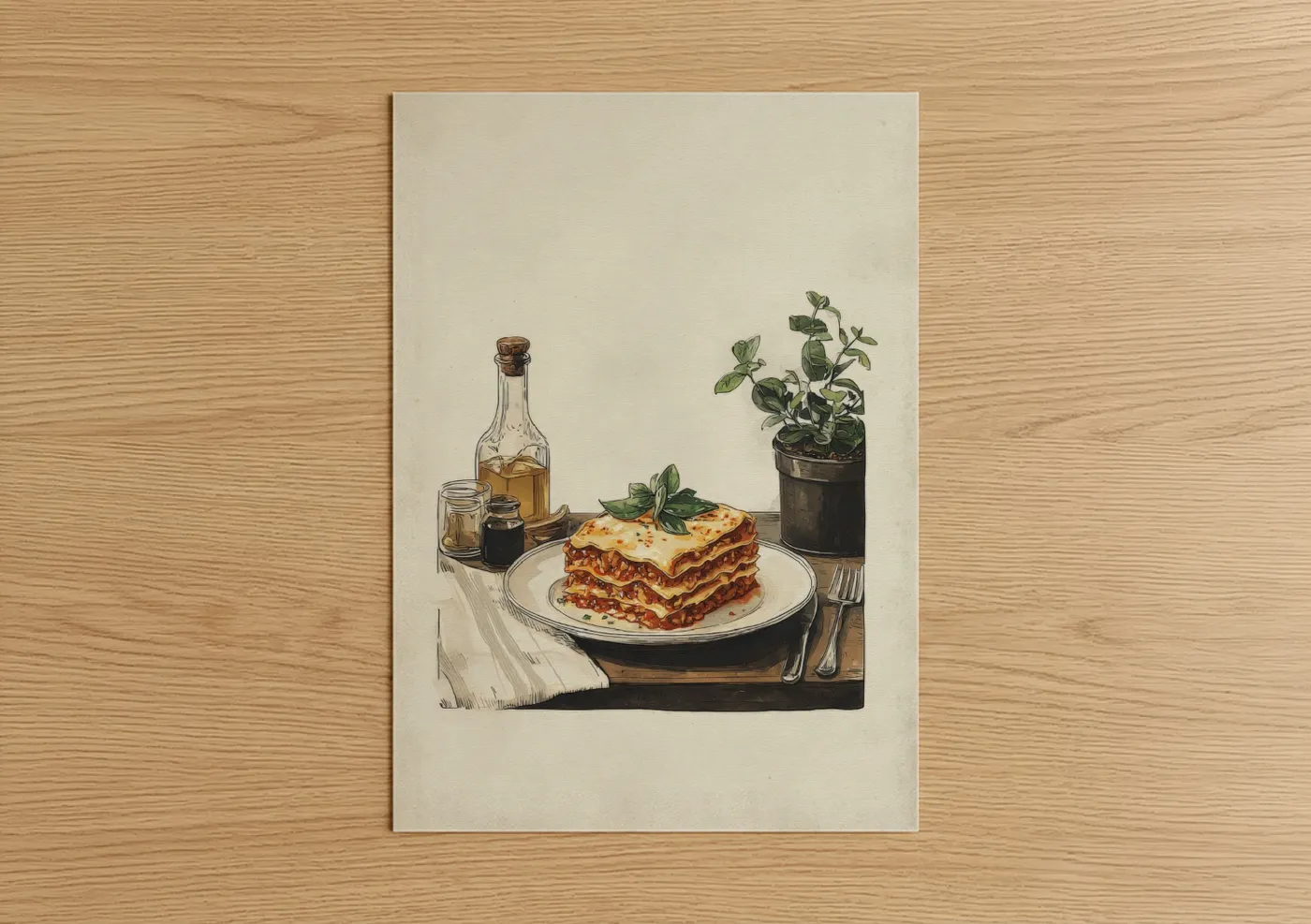 Classic Lasagna with Wine and Herbs Wall Art
