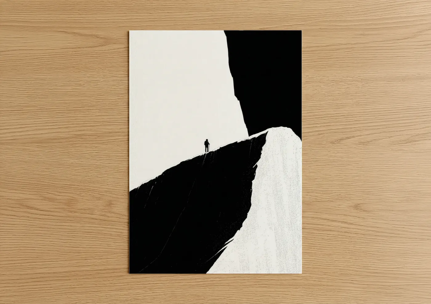 Ice Climber Scaling Frozen Wall Art