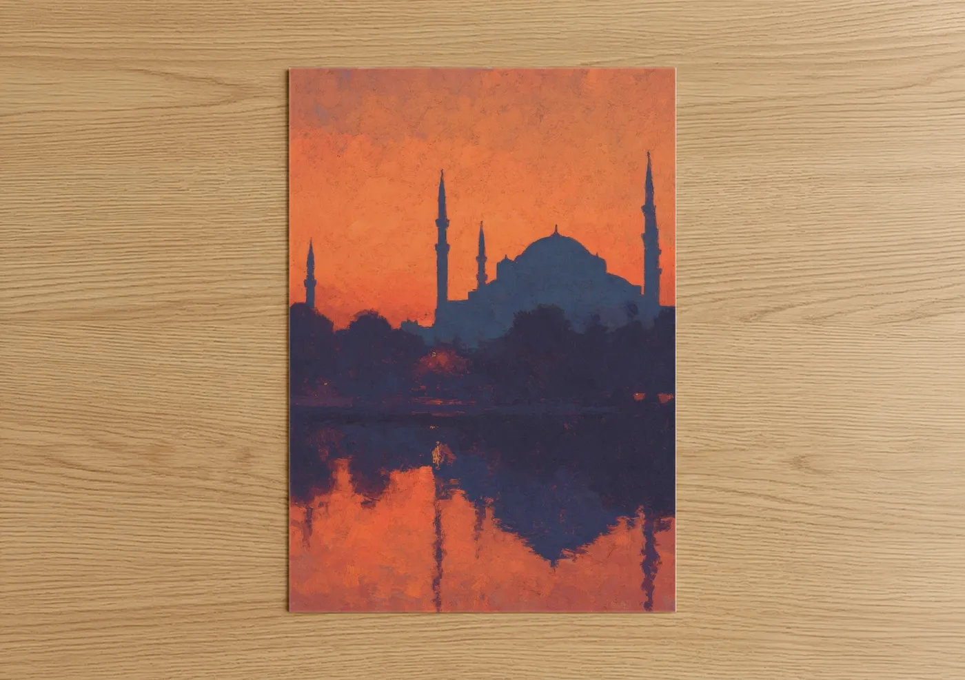 Hagia Sophia Sunset Silhouette Wall Art