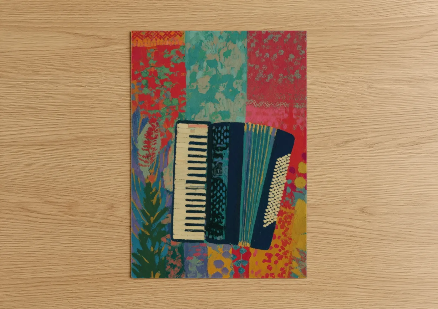 Colorful Accordion Illustration Wall Art