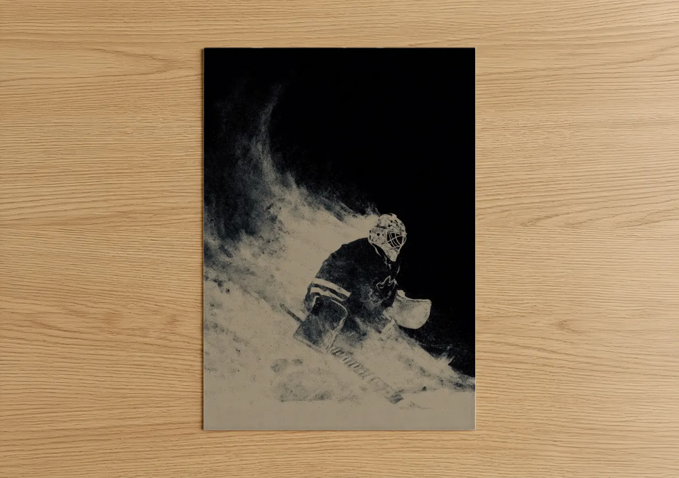 Ice Hockey Goalie Snow Action Wall Art