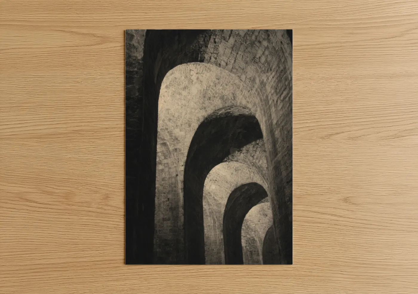 Arched Masonry Tunnel Architecture Wall Art