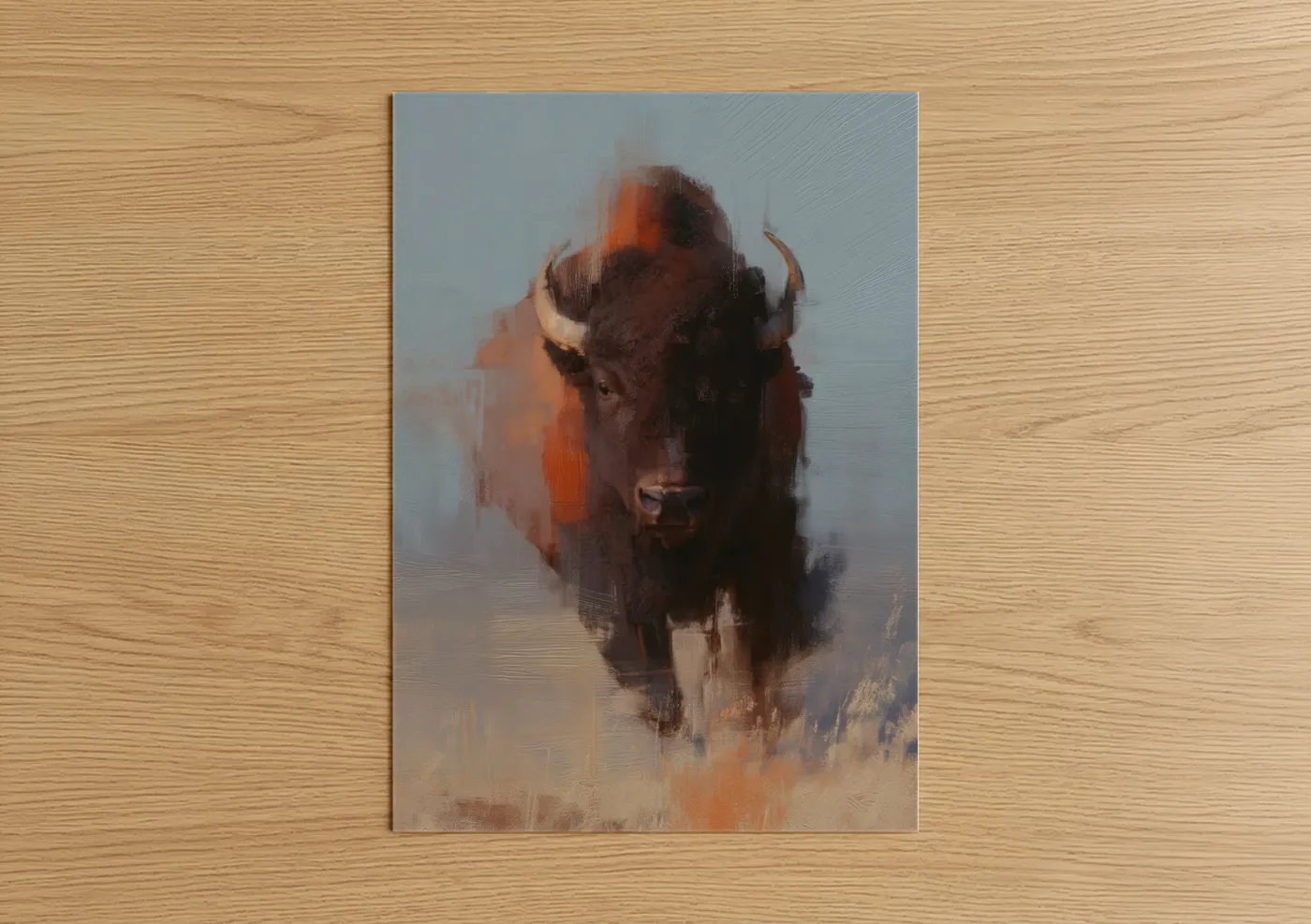 Misty Bison Impressionist Wildlife Wall Art