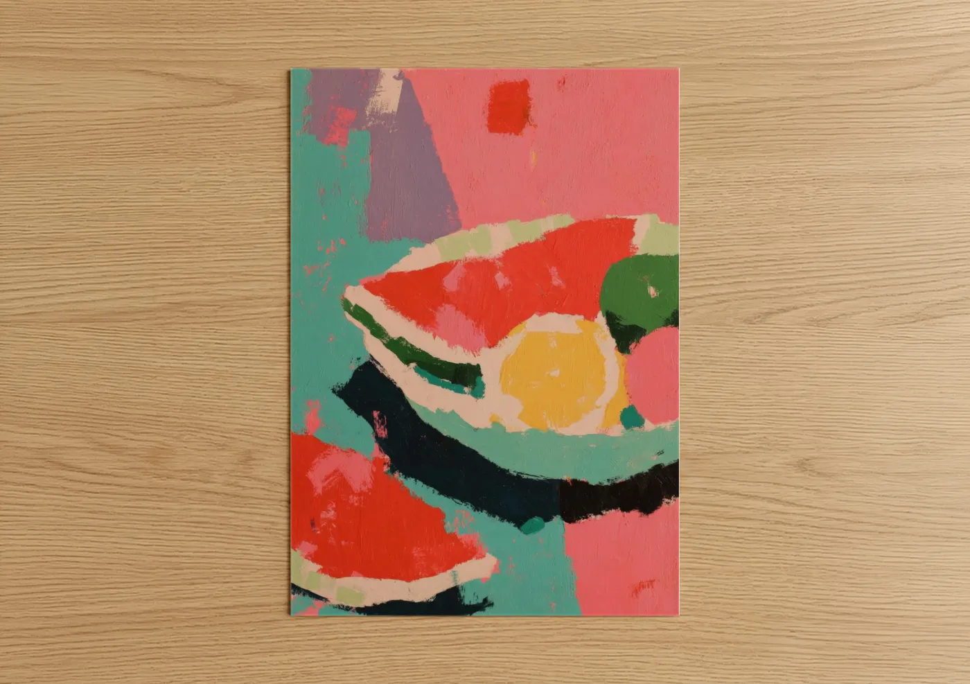 Vibrant Salad Bowl Abstract Wall Art