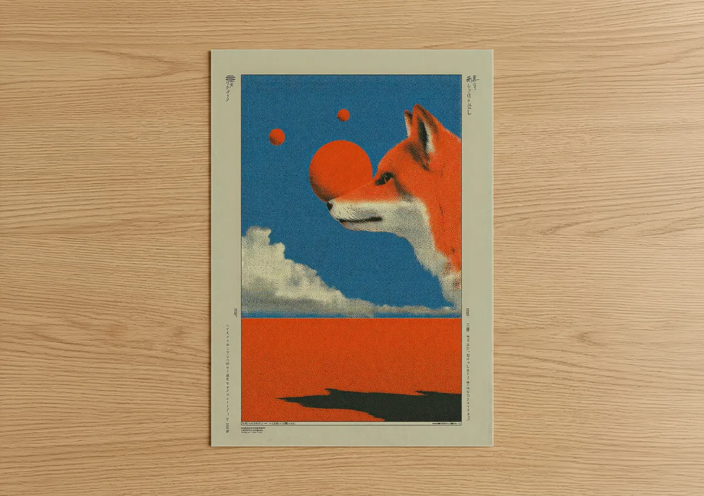 Cosmic Fox Japanese Y2K Wall Art