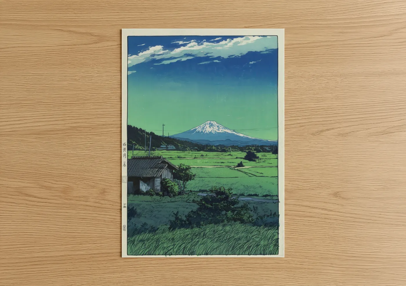 Mount Fuji Rural Landscape Japanese Wall Art