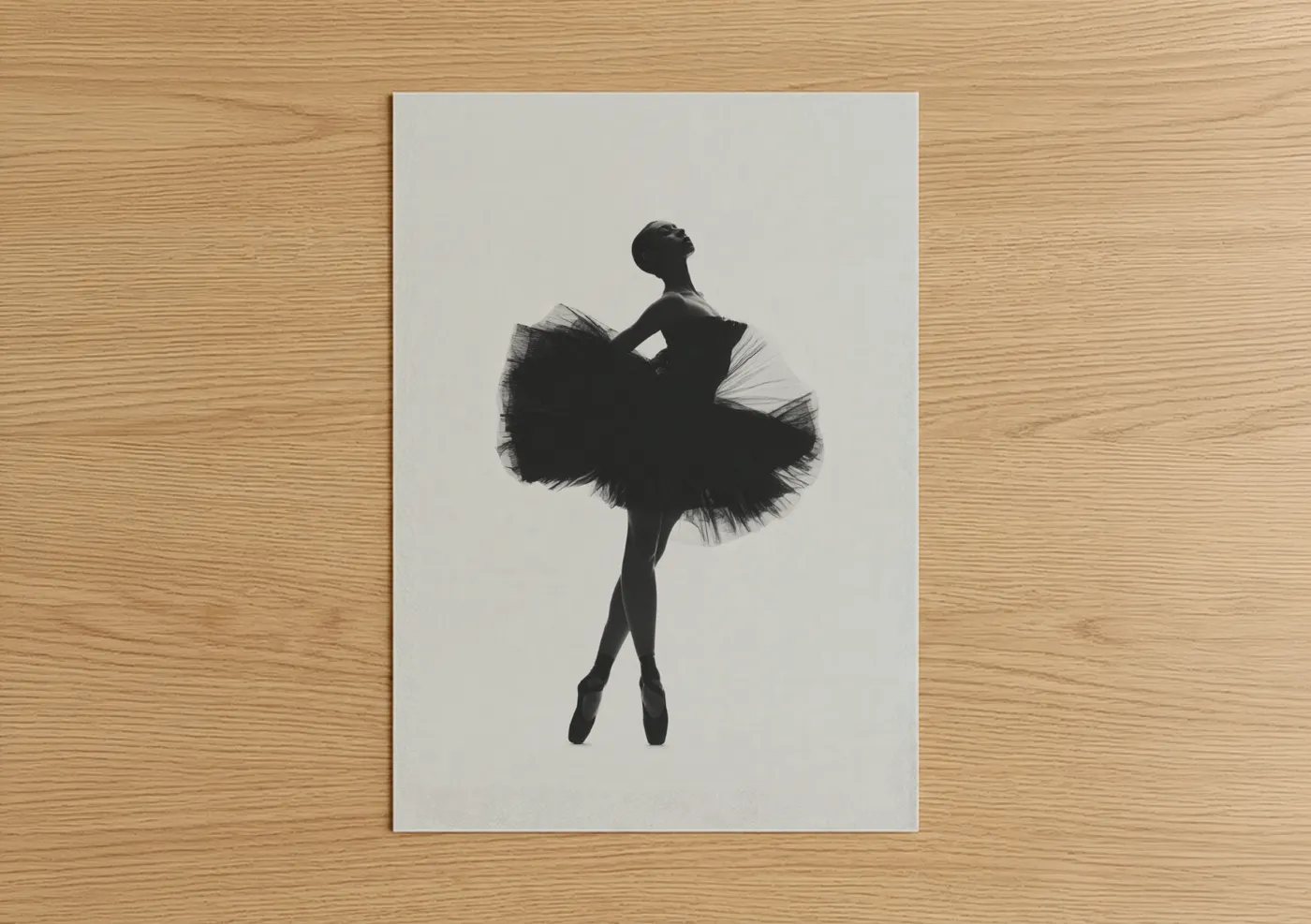 Graceful Ballet Silhouette Black White Wall Art