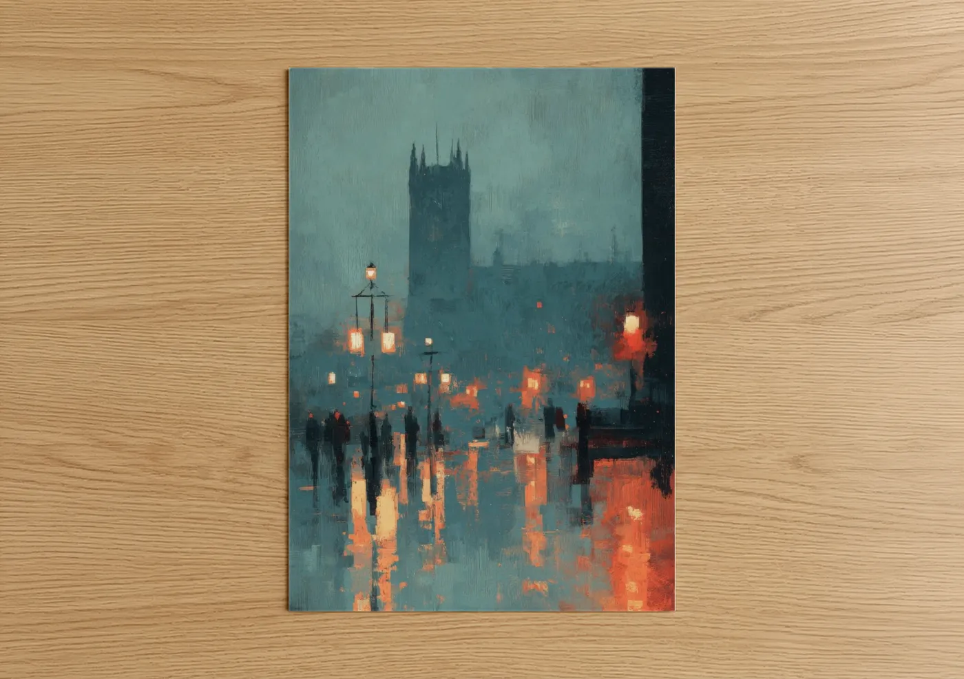 Misty Cathedral Evening Atmospheric Wall Art