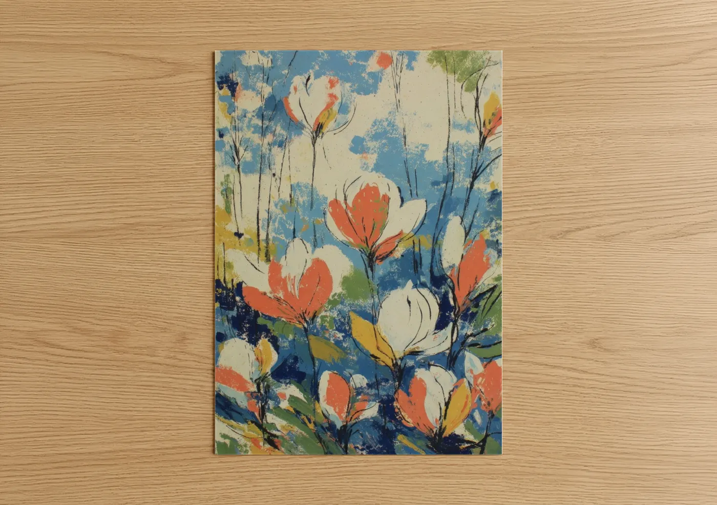 Spring Magnolia Garden Watercolor Art Wall Art